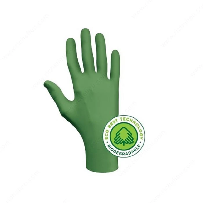 Gants jetables en nitrile biodégradable - 4 mil - résistant aux virus